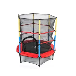 Батут DFC JUMP KIDS 55" красный с желто-синими стойками