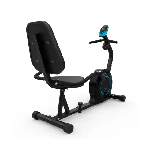 Велотренажер DFC B504R магнитный (черный корпус, голубая полоса)