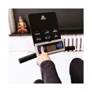 Велотренажер DFC B504R магнитный (черный корпус, голубая полоса)