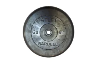 Диск обрезиненный BARBELL ATLET 20 кг / диаметр 26 мм