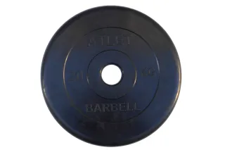 Диск обрезиненный BARBELL ATLET 20 кг / диаметр 51 мм