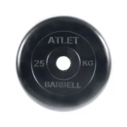 Диск обрезиненный BARBELL ATLET 25 кг / диаметр 51 мм