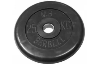 Диск обрезиненный BARBELL MB (металлическая втулка) 25 кг / диаметр 51 мм