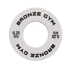 Диск калиброванный BRONZE GYM для пауэрлифтинга белый 0,25 кг