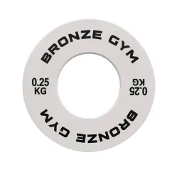 Диск калиброванный BRONZE GYM для пауэрлифтинга белый 0,25 кг