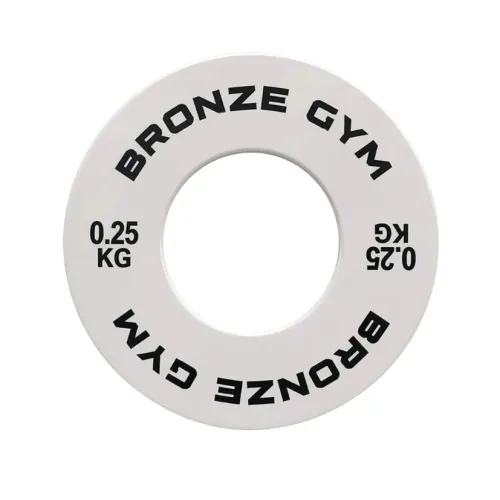 Диск калиброванный BRONZE GYM для пауэрлифтинга белый 0,25 кг