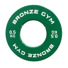 Диск калиброванный BRONZE GYM для пауэрлифтинга зеленый 0,5 кг