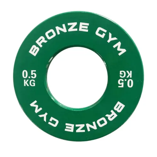 Диск калиброванный BRONZE GYM для пауэрлифтинга зеленый 0,5 кг