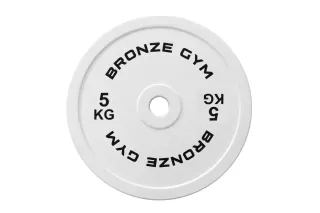 Диск калиброванный BRONZE GYM для пауэрлифтинга белый 5 кг