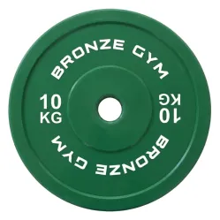Диск калиброванный BRONZE GYM для пауэрлифтинга зеленый 10 кг