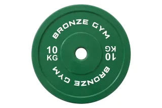 Диск калиброванный BRONZE GYM для пауэрлифтинга зеленый 10 кг