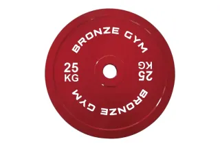 Диск калиброванный BRONZE GYM для пауэрлифтинга красный 25 кг