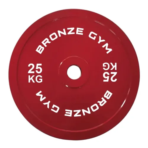 Диск калиброванный BRONZE GYM для пауэрлифтинга красный 25 кг