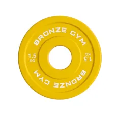 Диск олимпийский BRONZE GYM тяжелоатлетический желтый 1,5 кг