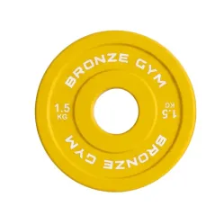 Диск олимпийский BRONZE GYM тяжелоатлетический желтый 1,5 кг
