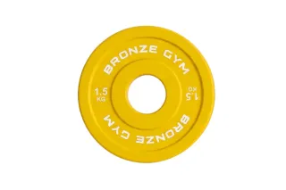 Диск олимпийский BRONZE GYM тяжелоатлетический желтый 1,5 кг