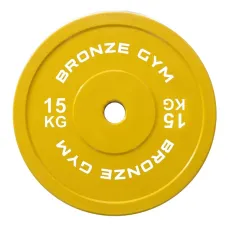 Диск олимпийский BRONZE GYM тяжелоатлетический желтый 15 кг