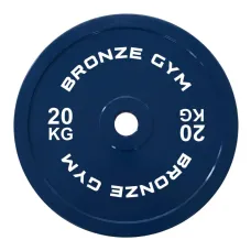 Диск олимпийский BRONZE GYM тяжелоатлетический синий 20 кг