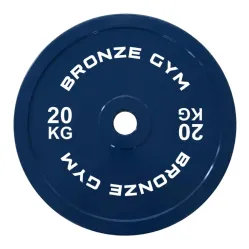 Диск олимпийский BRONZE GYM тяжелоатлетический синий 20 кг
