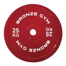 Диск олимпийский BRONZE GYM тяжелоатлетический красный 25 кг