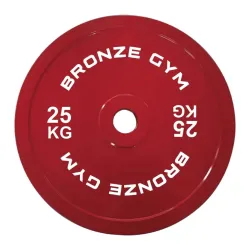 Диск олимпийский BRONZE GYM тяжелоатлетический красный 25 кг