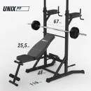 Турник-пресс-брусья со скамьей UNIX Fit POWER TOWER 150P