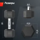 Гантель гексагональная UNIX Fit обрезиненная 10 кг, 2 шт