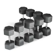 Ряд гантелей гексагональных UNIX Fit обрезиненных от 12,5 до 30 кг