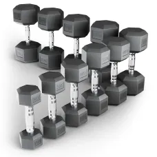 Ряд гантелей гексагональных UNIX Fit обрезиненные от 2,5 до 25 кг