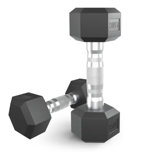 Гантель гексагональная UNIX Fit обрезиненная 2,5 кг, 2 шт.