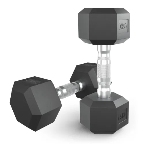 Гантель гексагональная UNIX Fit обрезиненная 7,5 кг, 2 шт