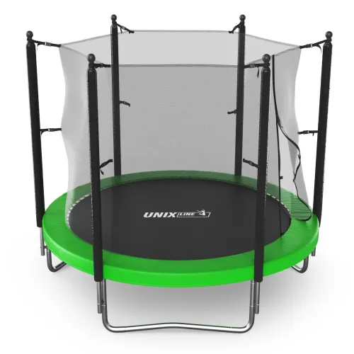 Батут UNIX Line Simple 8 ft (244 см) с внутренней защитной сеткой, зеленый