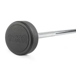 Штанга неразборная обрезиненная 15 кг Прямой гриф. VictoryFit VF-DX4150
