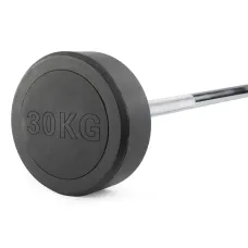 Штанга неразборная обрезиненная 30 кг Прямой гриф. VictoryFit VF-DX4300