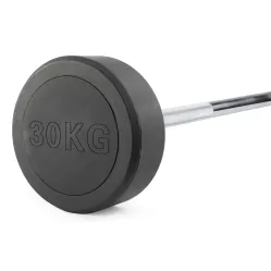 Штанга неразборная обрезиненная 30 кг Прямой гриф. VictoryFit VF-DX4300