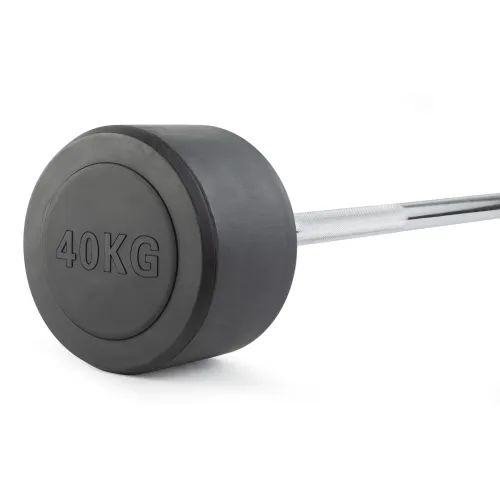 Штанга неразборная обрезиненная 40 кг Прямой гриф. VictoryFit VF-DX4400