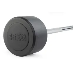 Штанга неразборная обрезиненная 45 кг Прямой гриф. VictoryFit VF-DX4450