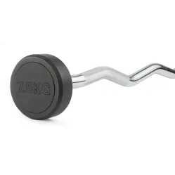 Штанга неразборная обрезиненная 7,5 кг Изогнутый гриф. VictoryFit VF-DX5075