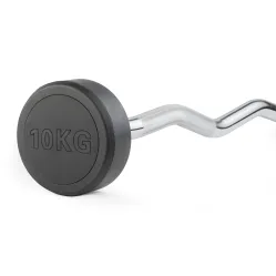 Штанга неразборная обрезиненная 10 кг Изогнутый гриф. VictoryFit VF-DX5100