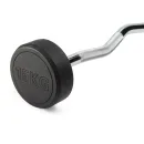 Штанга неразборная обрезиненная 15 кг Изогнутый гриф. VictoryFit VF-DX5150