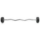 Штанга неразборная обрезиненная 20 кг Изогнутый гриф. VictoryFit VF-DX5200
