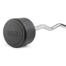 Штанга неразборная обрезиненная 35 кг Изогнутый гриф. VictoryFit VF-DX5350