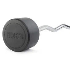 Штанга неразборная обрезиненная 50 кг Изогнутый гриф. VictoryFit VF-DX5500
